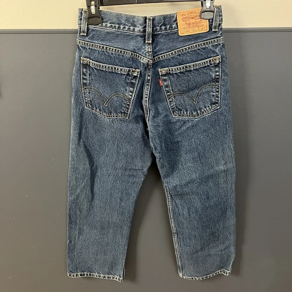 Levis 569 Loose Straight Jeans‎ 14 Reg 27x27 Blue Denim Casual Relaxed Fit